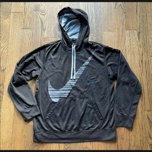 Nike Sweater Adult Medium Black Therma Fit Hoodie Sweatshirt Pullover Mens Euc